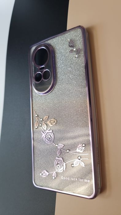 Etui Błyszczące do OPPO Reno 10 / 10 Pro 5G Plecki z Kwiatami case 2w1