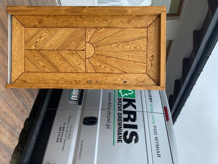 Drzwi drewniane zewnętrzne ocieplane szczotkowane olejowane CAŁY KRAJ