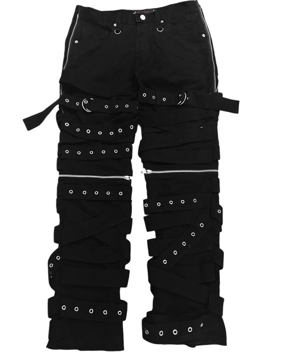 Czarne szerokie spodnie reach jak tripp nyc alternative goth