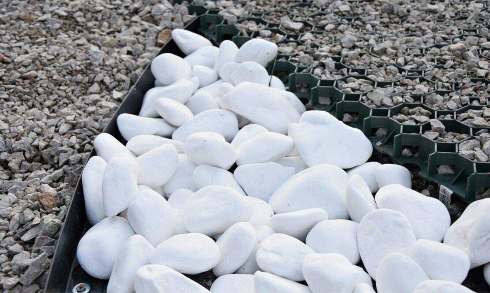 ŚNIEŻNOBIAŁY OTOCZAK GRECKI Biały Kamień Worki Thassos 1-2, 2-4, 3-6