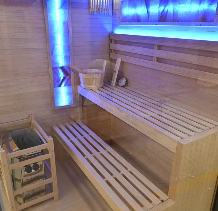 Sauna Fińska Premium 200 LED Ściana solna (8kW)