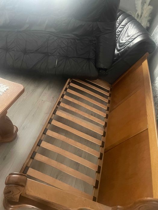 Kanapa narożnik skórzany, drewno dębowe- stelaż Rybnik