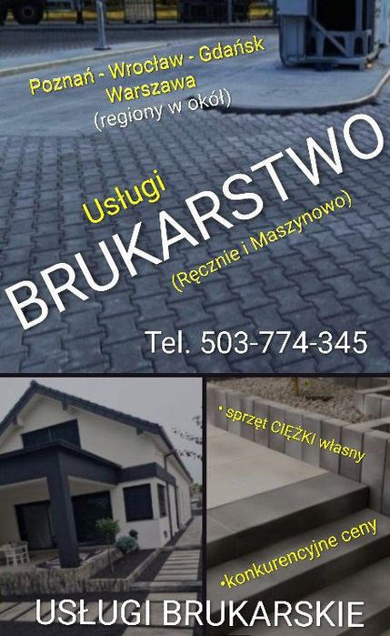 Układanie kostki brukowej. Brukarstwo. Płyty wielkoformatowe. FACHOWO