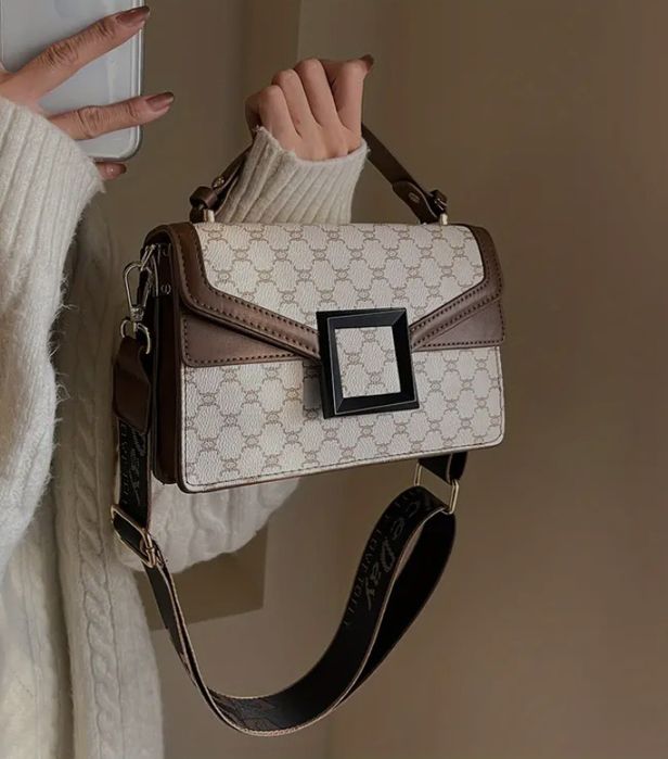 Елегантна невелика текстурна сумка (біла сітка)