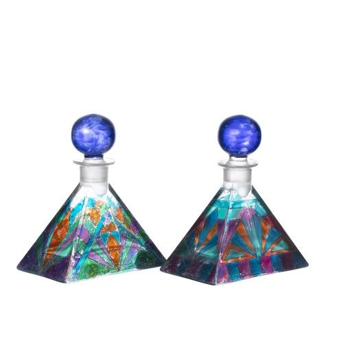 Cristal e vidro - Par de frascos Murano