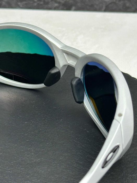 Сонцезахисні окуляри Oakley Eye Jacket Redux OO9438 срібні овальні з лінзою Prizm Ruby, дзеркальні, чоловічі, оригінал