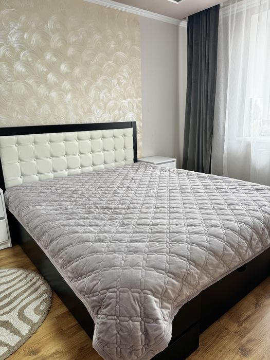 Велюрове покривало 220*240 Koloco сіре плед