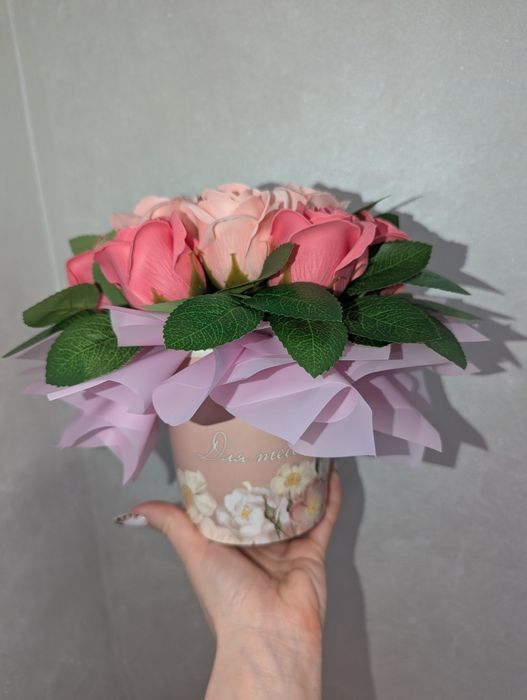 Букети з мила, мильних квітів, цукерок