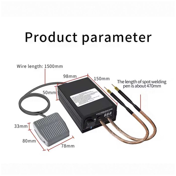 Апарат точкового зварювання 8000W для 18650 21700 акумуляторів spot welder
