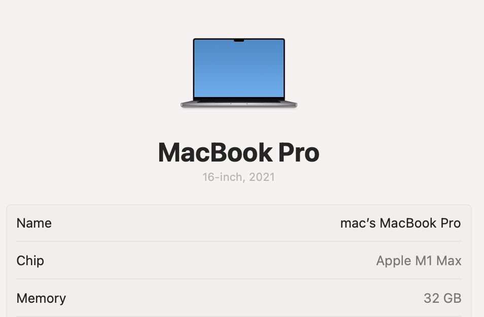 MacBook Pro 16 2021 M1 Max 32 GPU 32Gb RAM 1TB SSD 91%