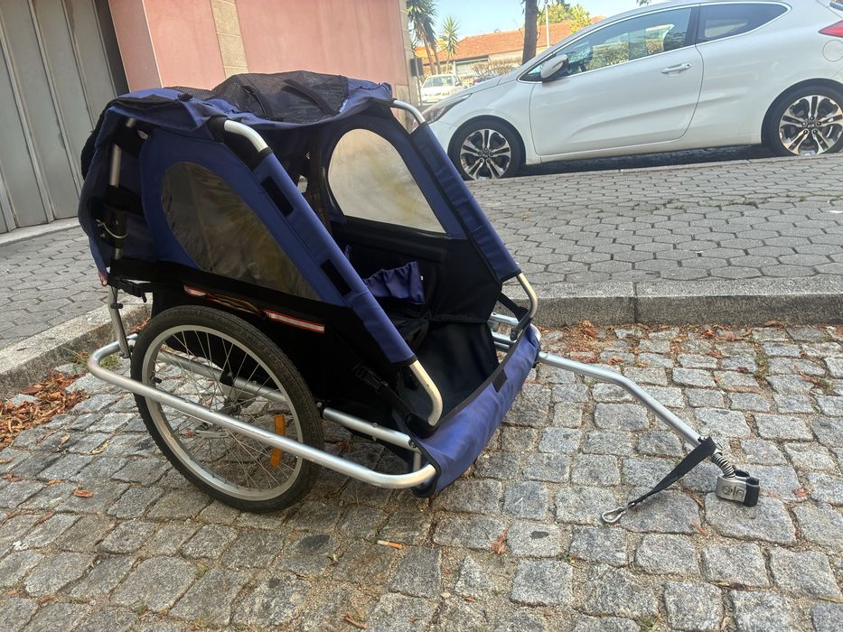Atrelado de bicicleta para 2 crianças