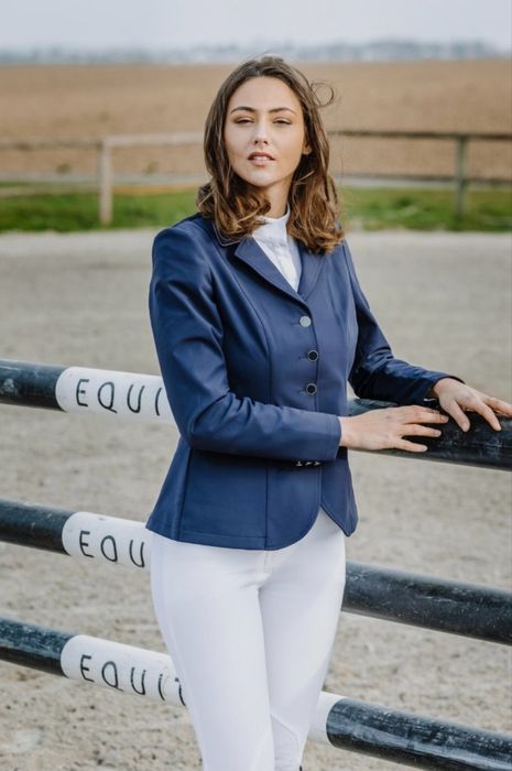 Nowy frak jeździecki marynarka konkursowa Equitheme Oliva 38 granat