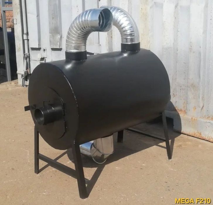 5 мм! 210м3! Печь бульрьян буржуйка с обдувом, под вентилятор