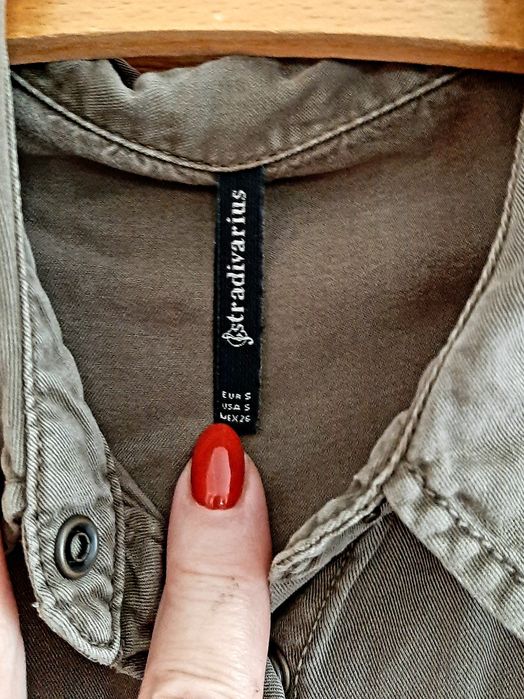 Stradivarius koszula khaki stylowa 38 40