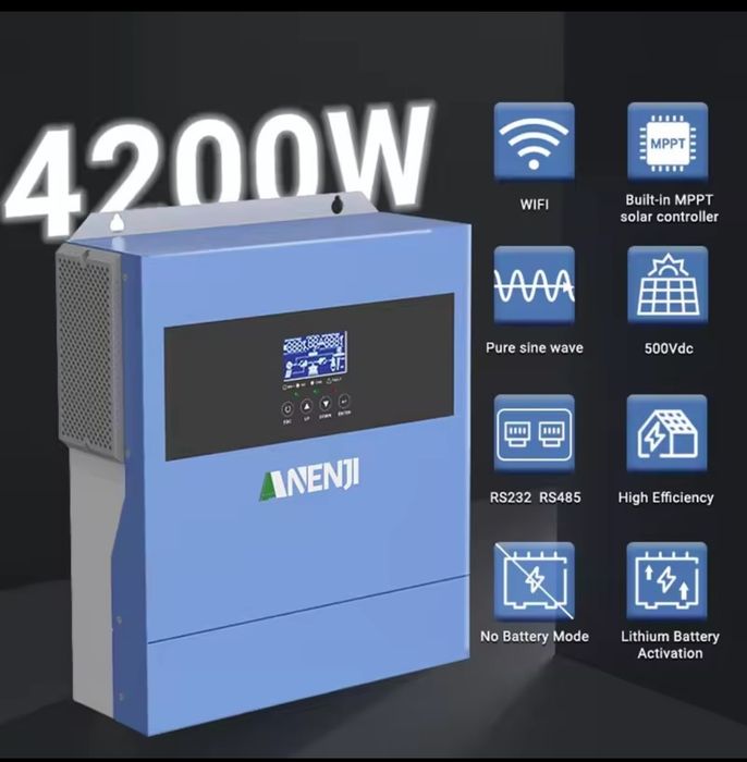 24v 4kw 4,2kw Anenji гібридний інвертор 24в 4квт