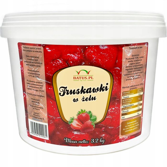 Truskawki W Żelu Deserowe 50% Frużelina 3,2 Kg