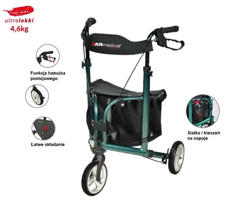 Chodzik aluminiowy trzykołowy AR-030 SUPER LIGHT !!!