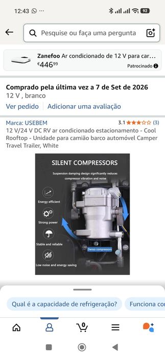 Ar condicionado 12v