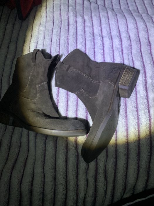 Ботинки нат замш под козаки