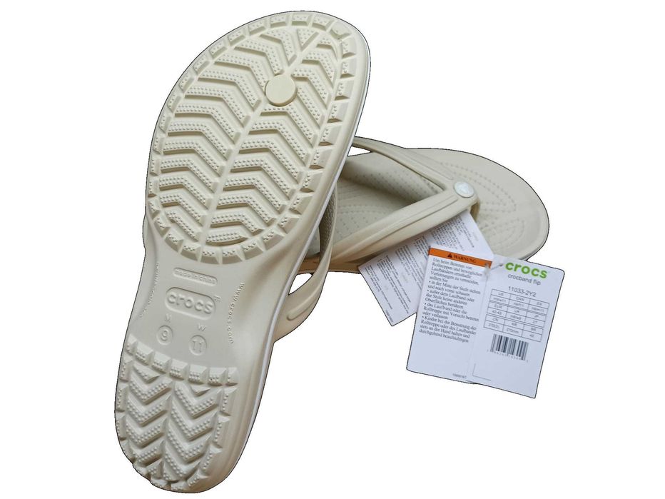 NOWE Klapki JAPONKI CROCS męskie damskie unisex na basen BEŻOWE 42/43