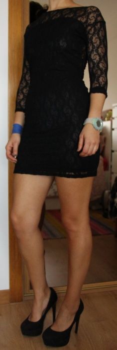 Vestido de renda preto
