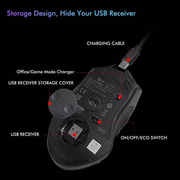 Игровая мышь x11  мультирежимная  с подсветкой, блютус