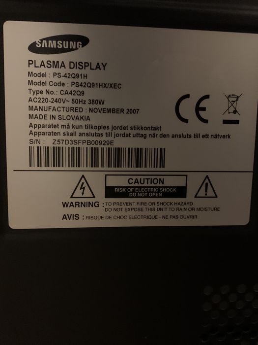 Телевізор Samsung 42 plasma display
