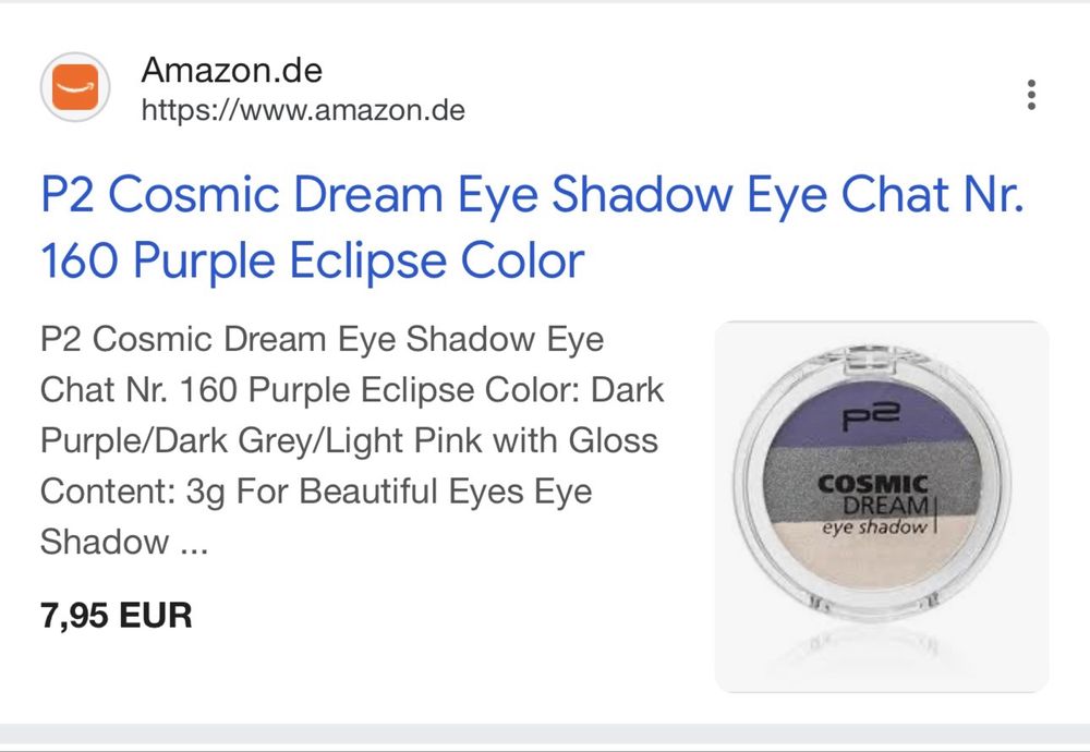 Тени на подарок Германия Cosmic Dream Eye Shadow 010 подарунок