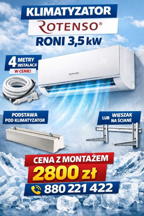 Klimatyzacja 3.5 kW z montażem Rotenso Roni 3,5 kW