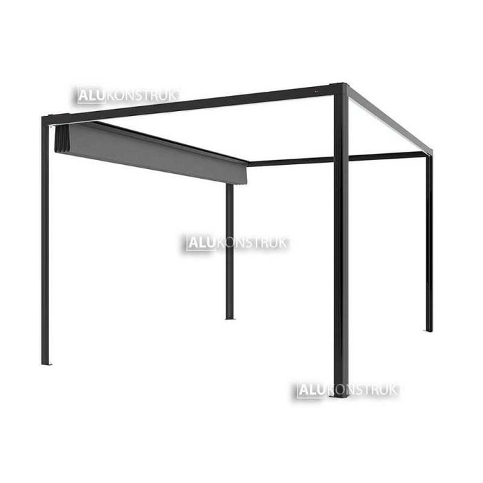 Pergola FIT Wolnostojąca 400x400 Grafit Oświetlenie LED z napędem
