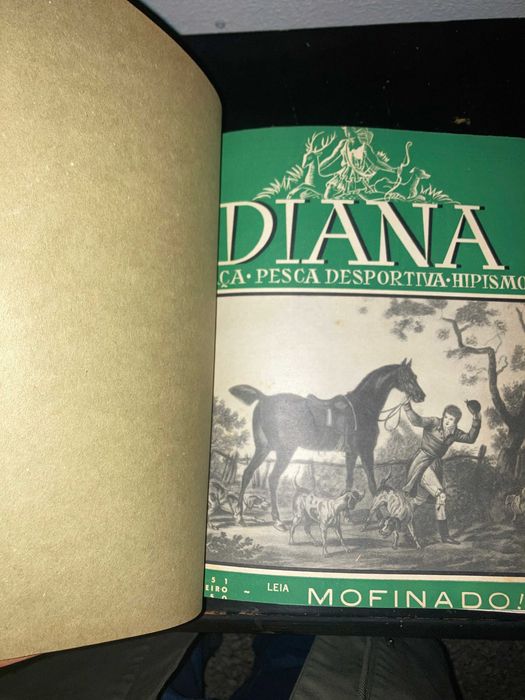 Diana: Revista de Caça, Hipismo e Pesca, volumes encadernados em pele.