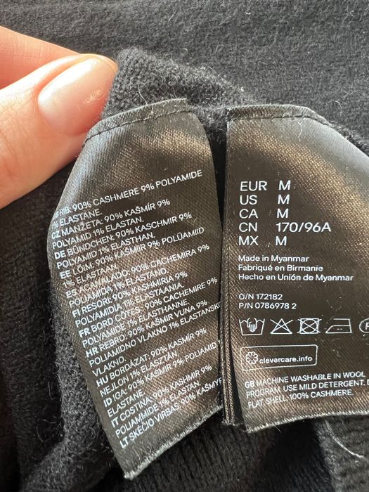 H&M кашемір 90% М светр кашеміровий
