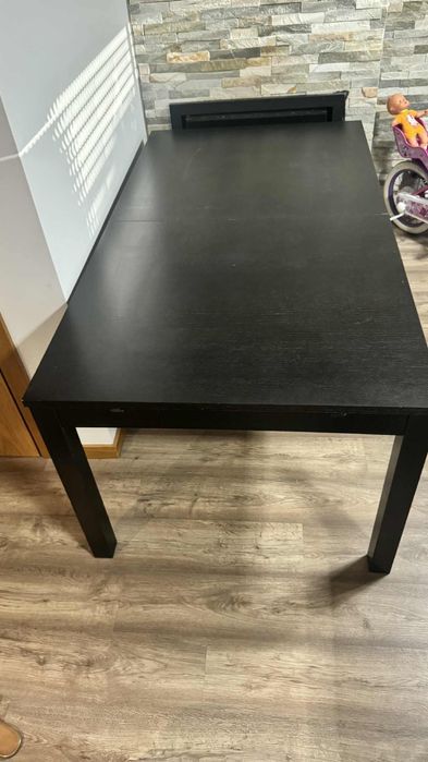 Mesa de sala extensível - castanho escuro