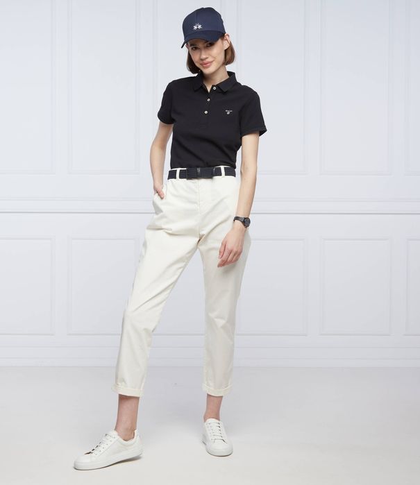 Koszulka polo czarna z logo Gant XS