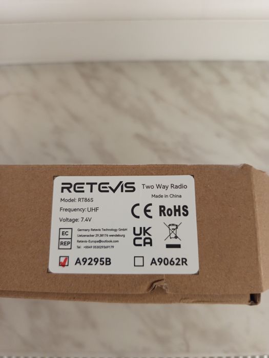 Profesjonalny radiotelefon (krótkofalówka) Retevis RT86S