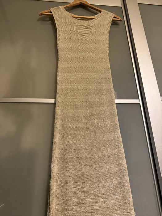 Vestido festa renda dourado tamanho M