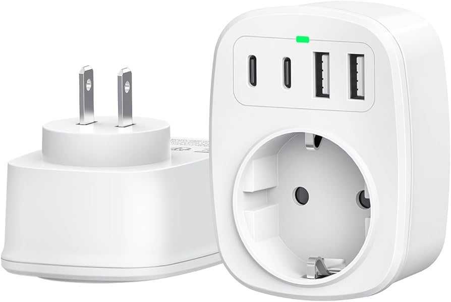 Adapter podróżny ANVODE (Japonia, USA) – 4x USB (2x USB-C, 2x USB-A)