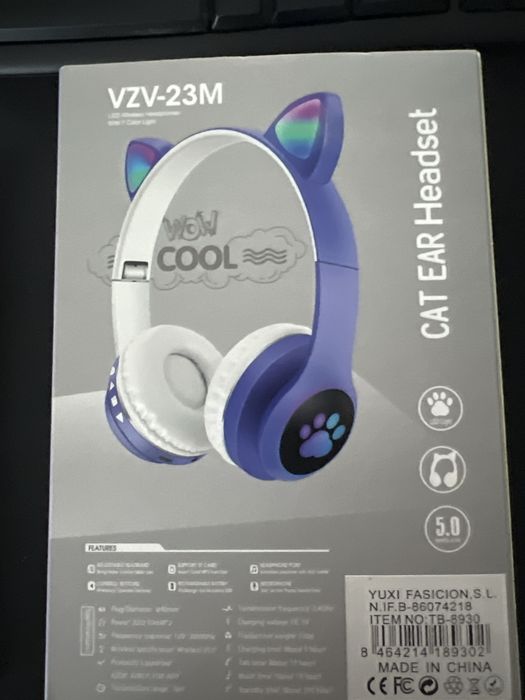 Auscultadores Wireless Catear - Orelhas de Gato - Novos