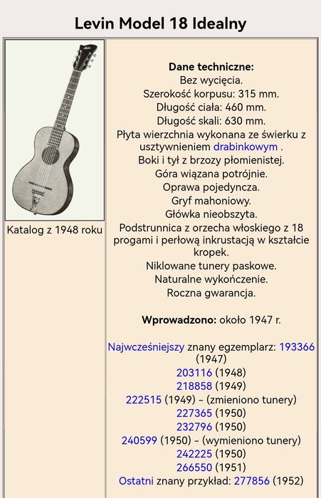 Gitara akustyczna Levin 18 ideal