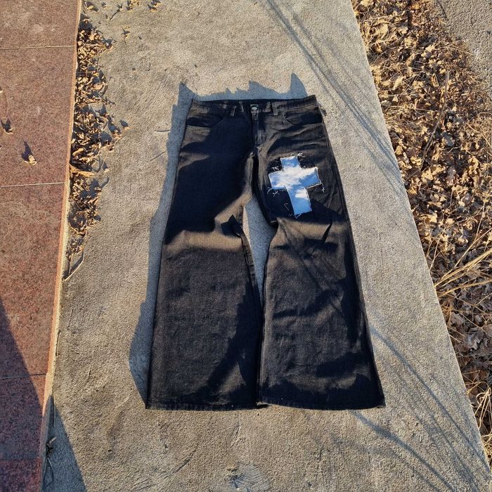 !!! ПОШИВ ПОД ТЕБЯ ЗА 2 ДНЯ !!! | 2026 bootcut | archive type | клеш | крест | черные | opium | viper | архив тайп авангард джинсы опиум с крестом