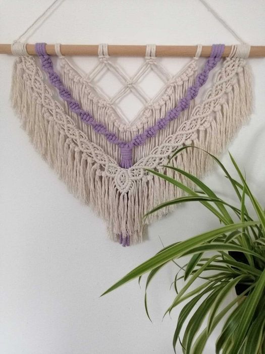 Makrama wisząca dekoracja na ścianę BOHO handmade