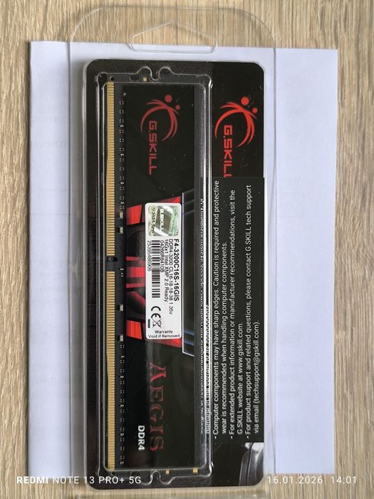 Nowa! Pamięć RAM DDR4 16GB 3200 CL16 G.Skill Aegis