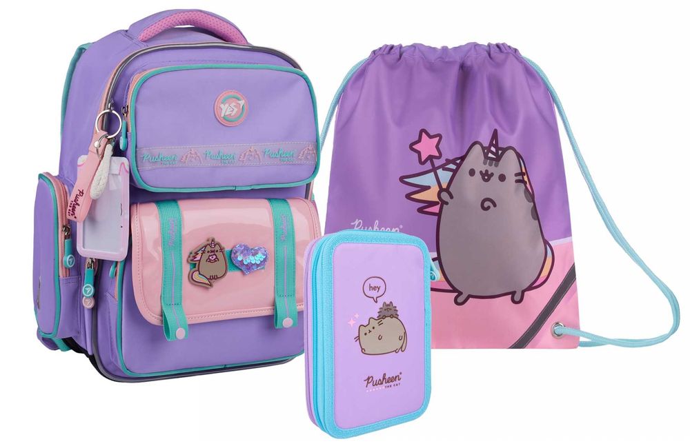 Рюкзак шкільний YES Pusheen, пенал, сумка Пушин 130-145см
