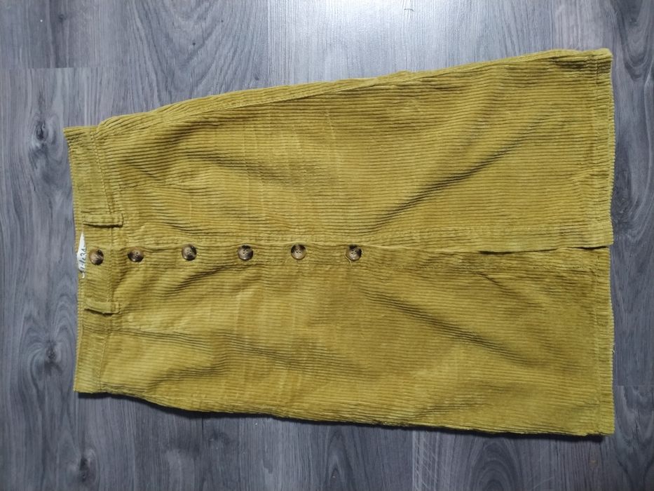 Юбка вельветовая оливка