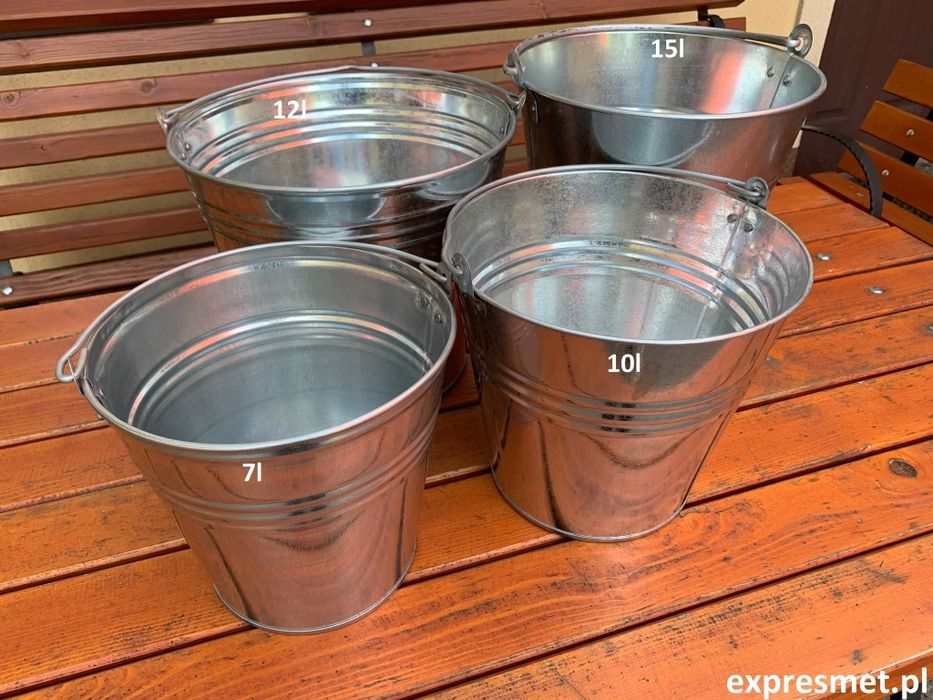 Wiadro ocynkowane 7L 10L 12L 15L  wiadro metalowe ocynkowane 15L balia