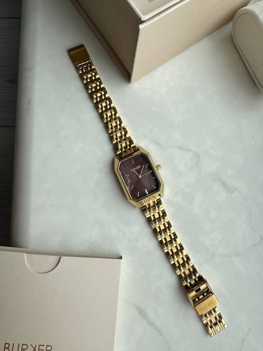 Годинник burker isabell gold burgundy бургунді оригінал