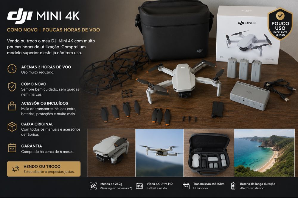 DJI MINI 4K como novo