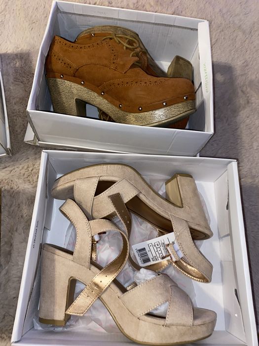 Lote 5 pares de sapatos/sandálias de salto – variados estilos