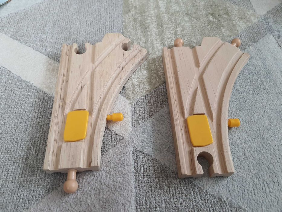 Zwrotnice mechaniczne tory kolejka drewniana BIGJIGS