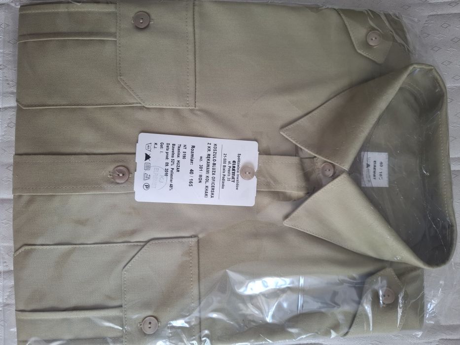 Koszulobluza oficerska z kr. rękawami khaki nowa wz. 301/MON 40/165.